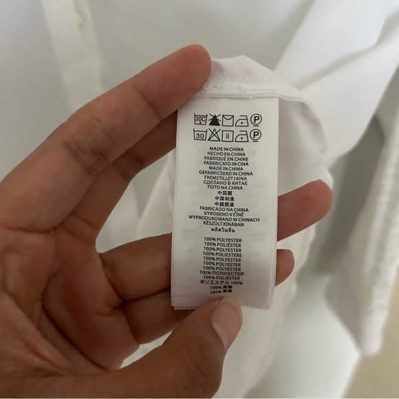 Michael Michael Kors White Button Down Long Sleeve Blouse Large - Picture 3 of 8